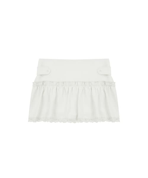 Daisy 프릴레이스 미니 스커트 [White]